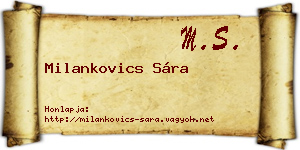 Milankovics Sára névjegykártya