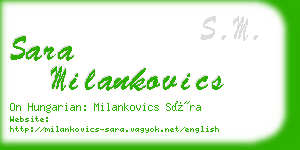 sara milankovics business card